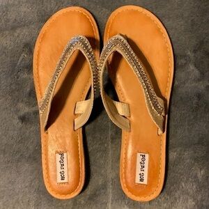 Gold Rhinestone Sandals Size 8.5